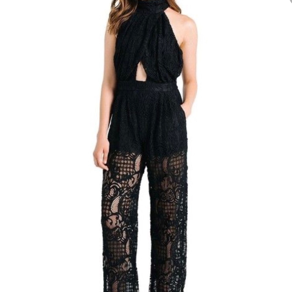 Kendall & Kylie halter-neck lace jumpsuit with cutouts XS - Picture 5 of 11